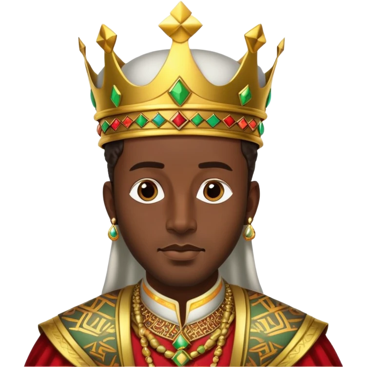 Ethiopian king in ornate royal attire, with a crown and traditional Ethiopian patterns emoji