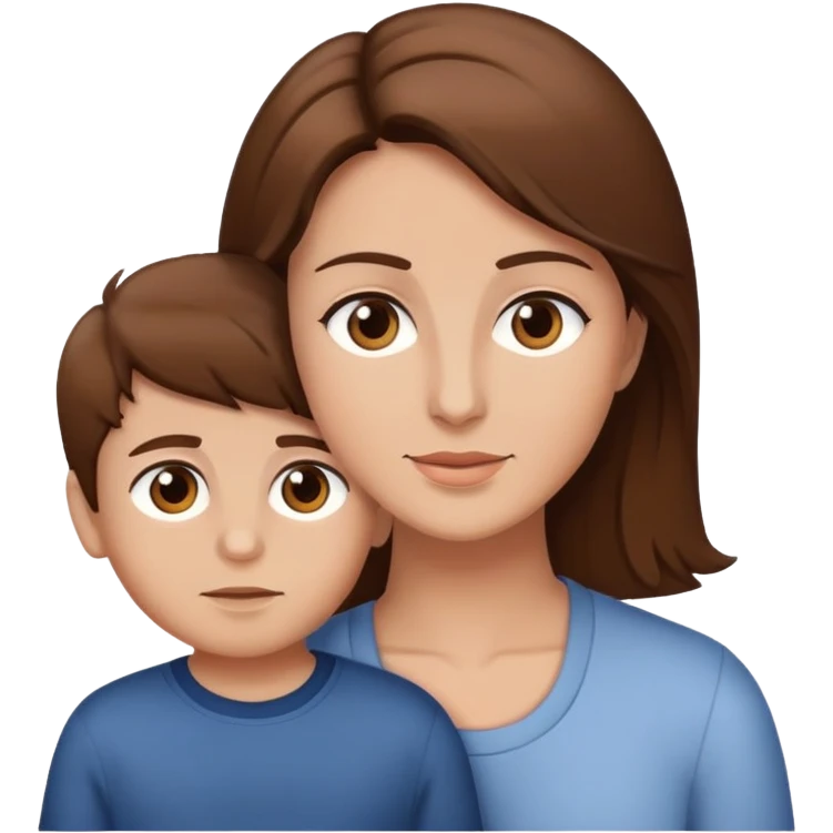 Mother Brown hair eyes son brow hair Eyes  emoji