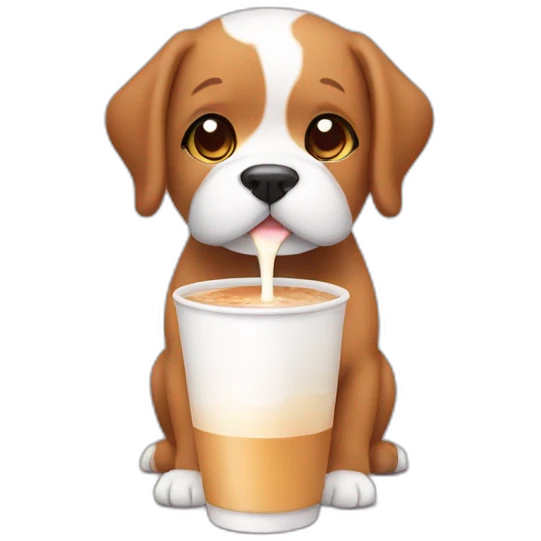 dog drink milk tea emoji