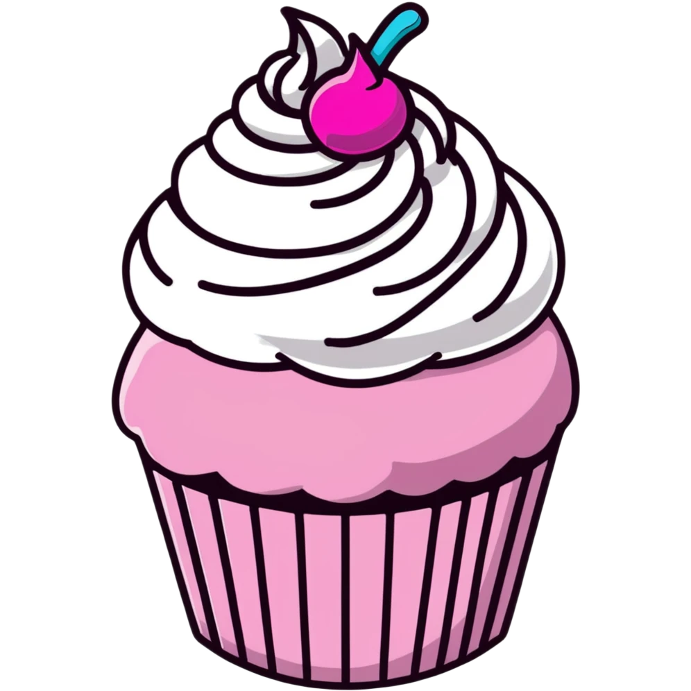 cupcake with pink icing emoji
