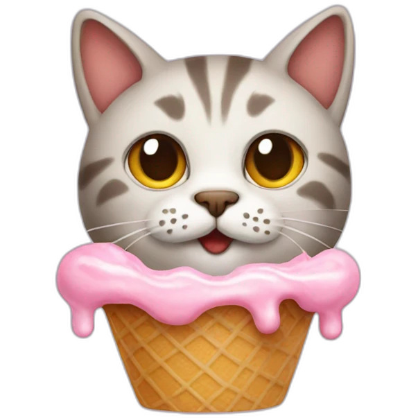 Cat made out of ice cream emoji