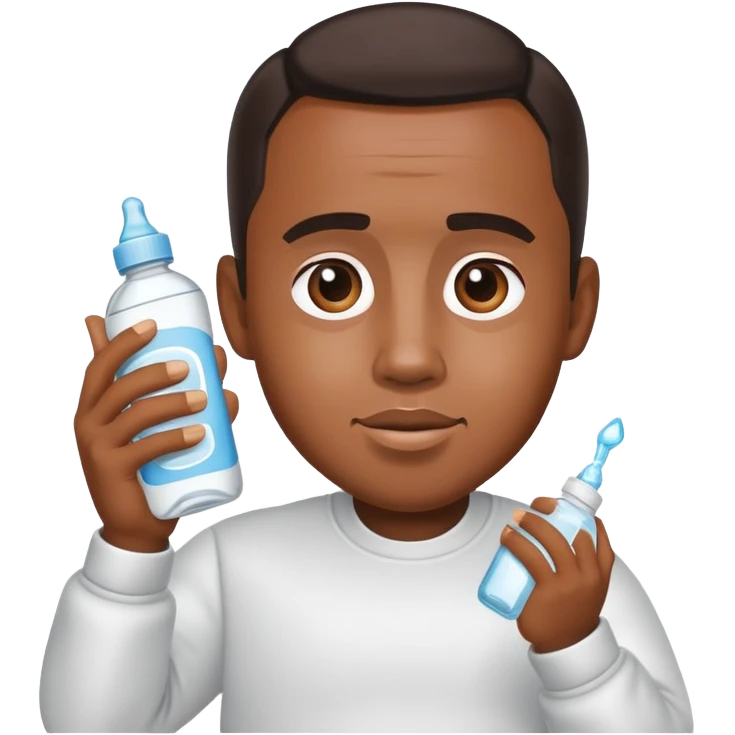Diddy holding baby oil emoji