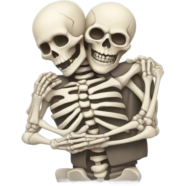 Skeleton hugging man emoji
