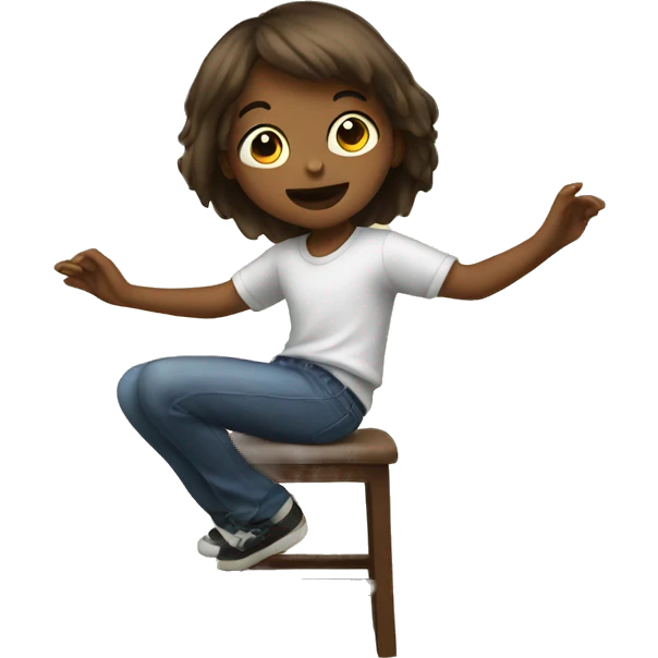 Youngster emoji dancing on a chair emoji