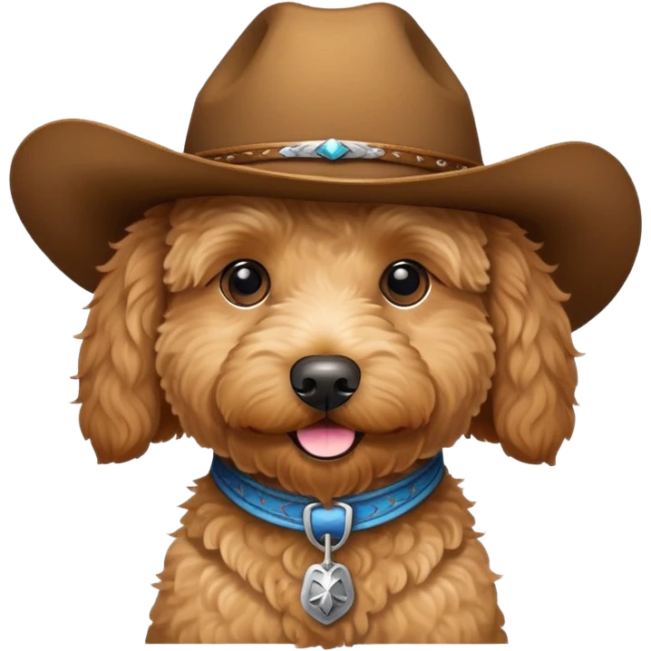 goldendoodle with cowboy hat emoji