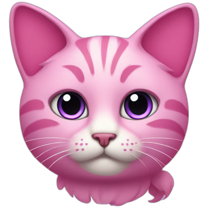 A pink cat with purple wings. emoji