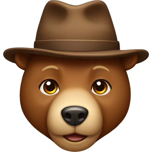bear wearing brown hat emoji