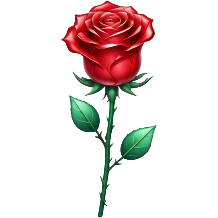 Red crystal rose and stem emoji