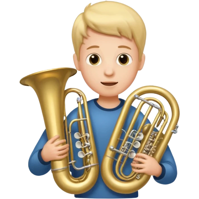 Boy with 7 arms playing tuba emoji