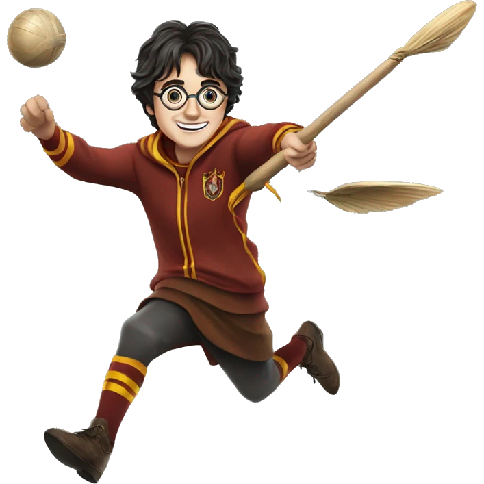 Harry Potter playing quidditch emoji
