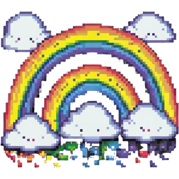 rainbow with clouds emoji