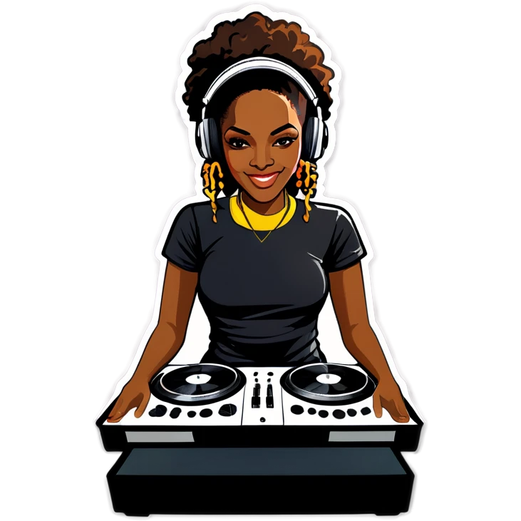 A black women dj emoji