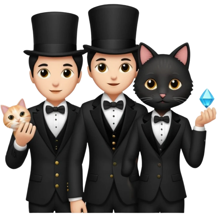 I'llmagician couple and their pet cat emoji