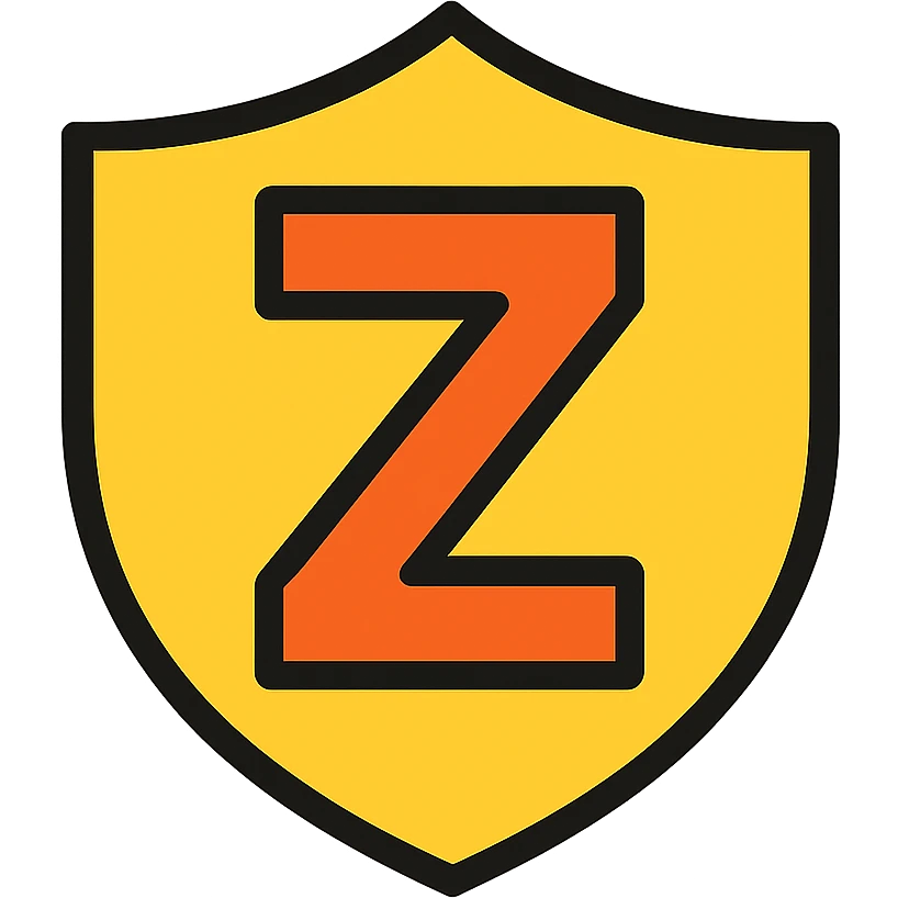stylized shield with a prominent Z, color outline icon style, suitable for a moderator badge emoji