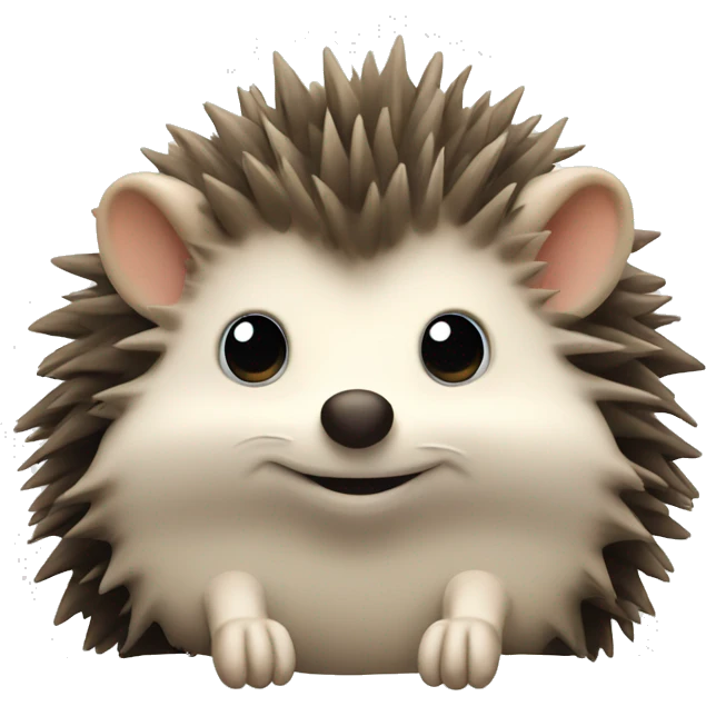 cartoon style hedgehog viewing side way emoji