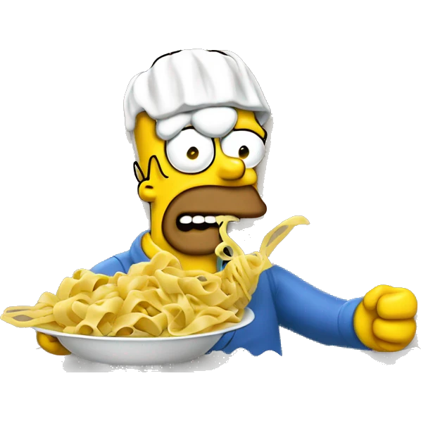 Hommer simpson eat pasta emoji