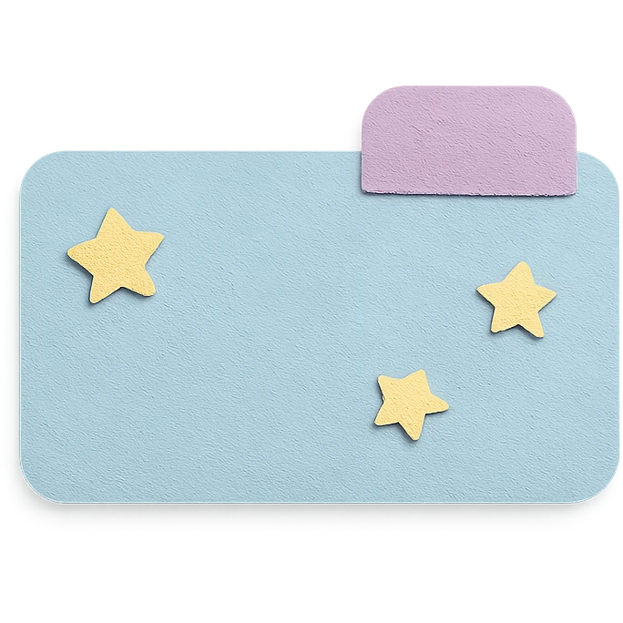 soft pastel cute tab divider with tiny stars emoji