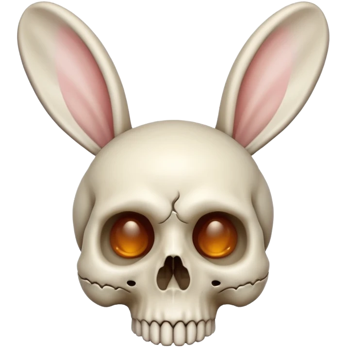 tête de mort avec oreilles de lapin  emoji