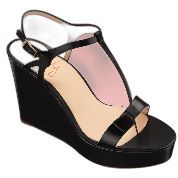 Platform wedges black louboutin sandal emoji