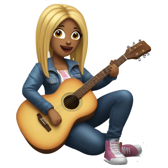 Cardi b avec une guitare  emoji