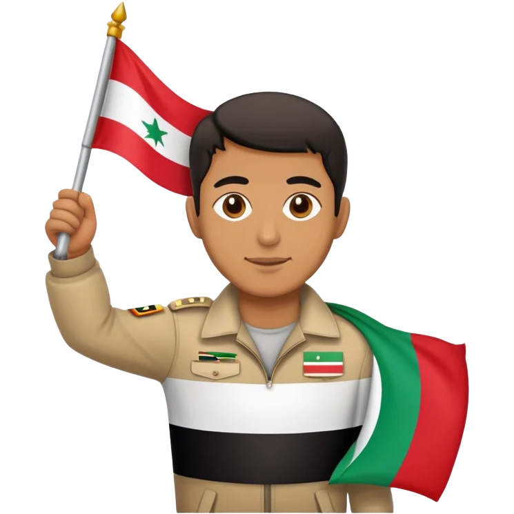Guy holding a iraq flag emoji