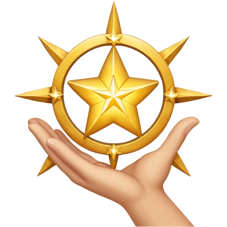 hand with a glowing star in the center emoji