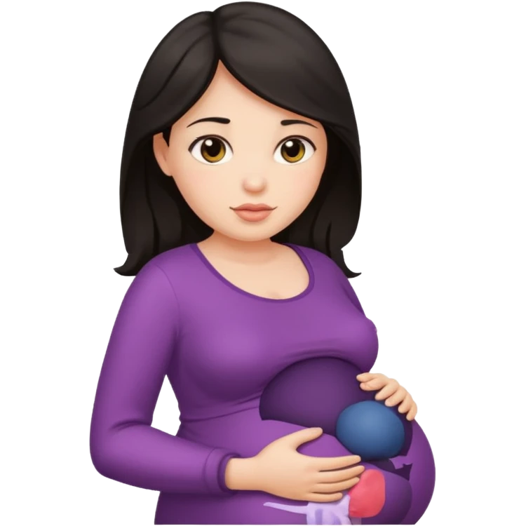 Pregnant woman with dark hair emoji