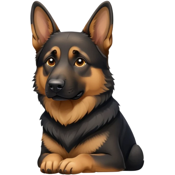 Black tan german shepherd stting emoji