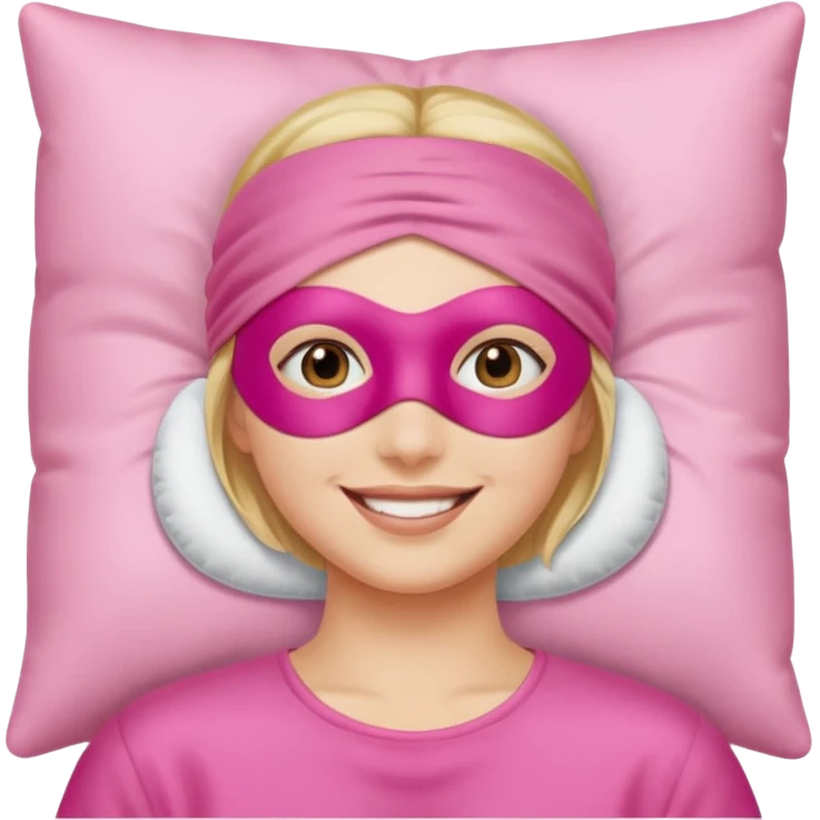 relaxed with pink sleep mask face emji emoji