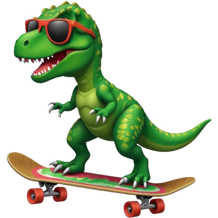 T rex riding a skateboard with sunglasses  emoji