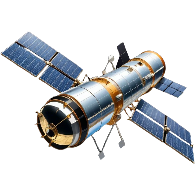 Cinematic Realistic Hubble Space Telescope – A majestic, ultra-detailed rendering of the Hubble Telescope floating above Earth. Its reflective metallic surface and vast solar panels stretch into the darkness, while the lens is pointed outward, capturing the mysteries of the cosmos. emoji