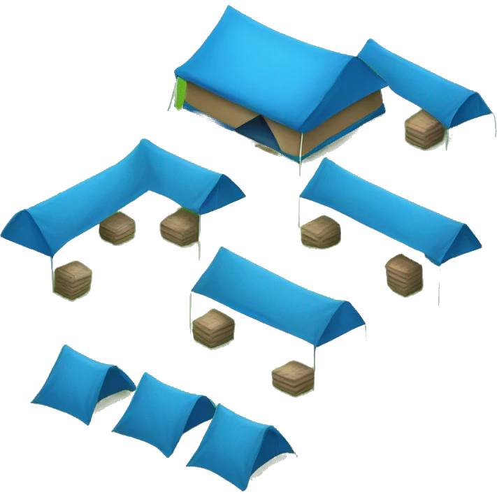 lawn covered in blue tent emoji
