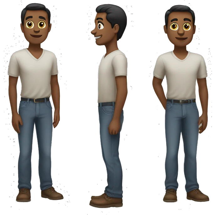 three fair color male standing emoji