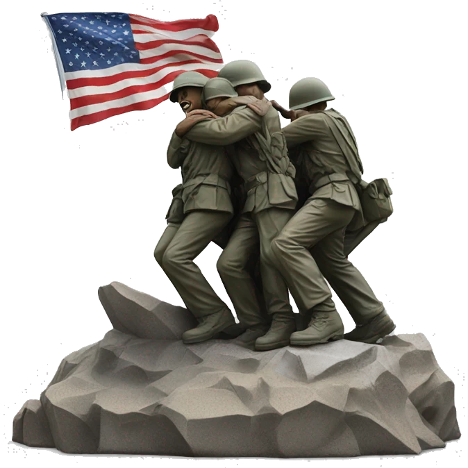 realistic portrait of the Iwo Jima memorial  emoji