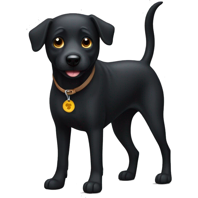 funy black dog  emoji
