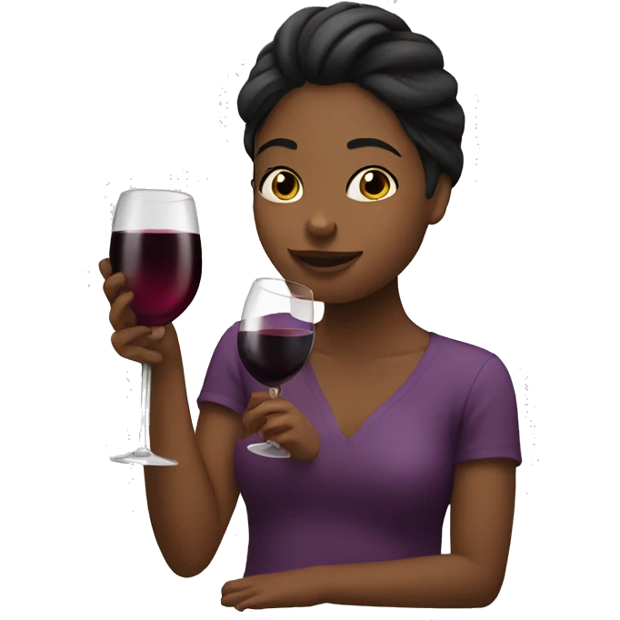 girl drinking wine emoji