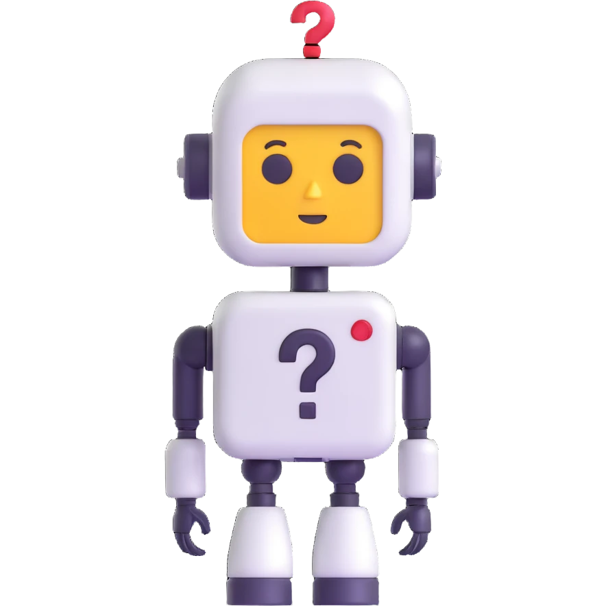 robot emoji with a question mark emoji