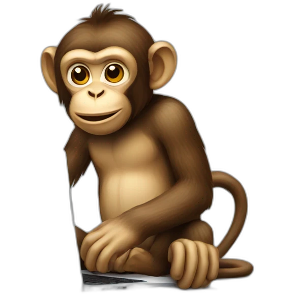 monkey showing laptop emoji