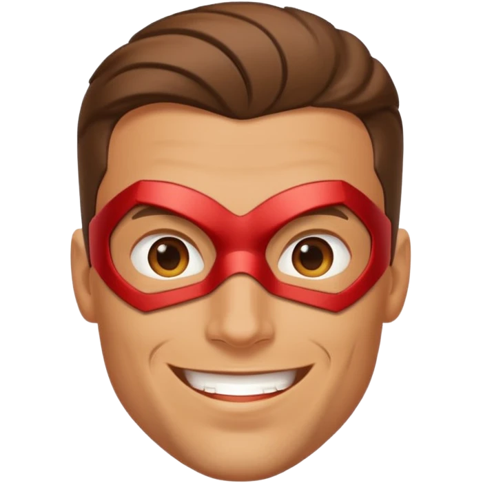 Male superhero face happy emoji