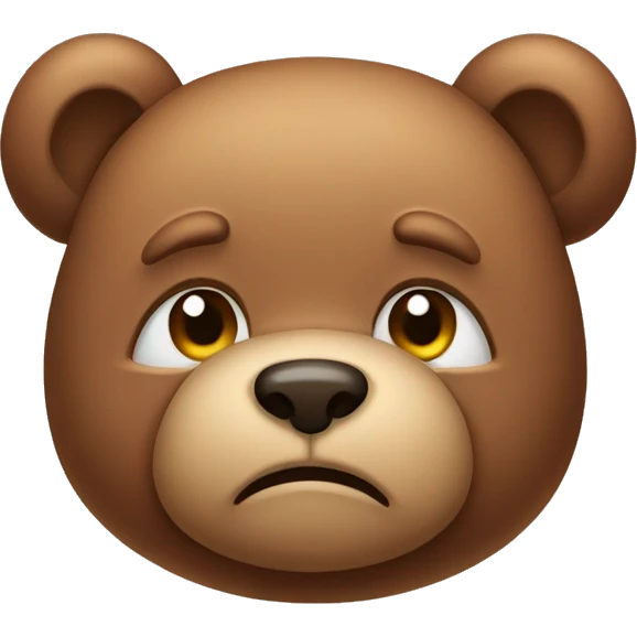cute frowning teddy bear emoji