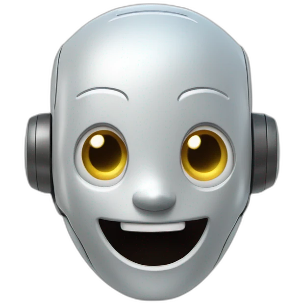 the humanoid robot's head laughs emoji