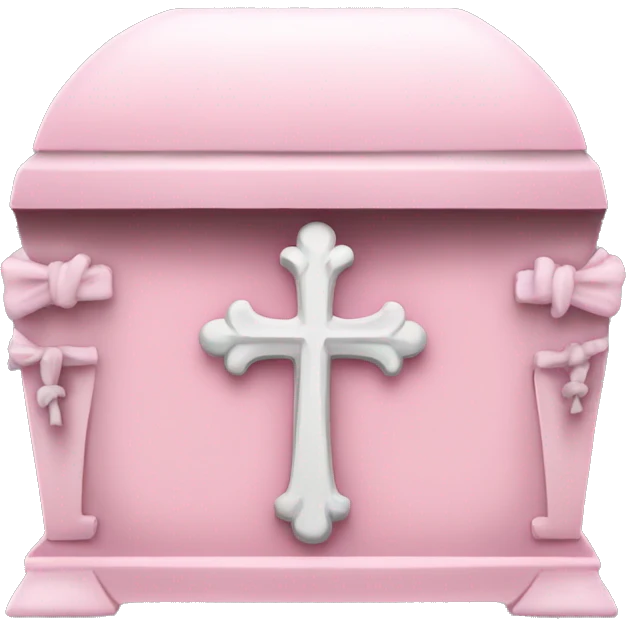Light pink gothic casket with cross emoji