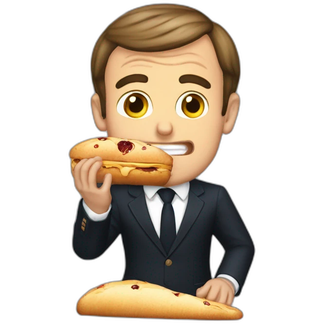 Emmanuel macron qui mange un pain emoji