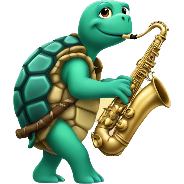Turtle with sax emoji