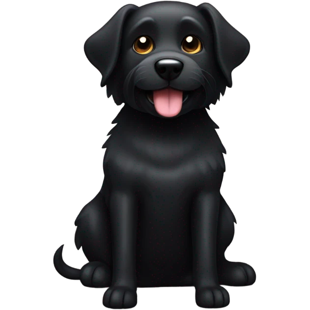 Black dog Carrying a pillow emoji