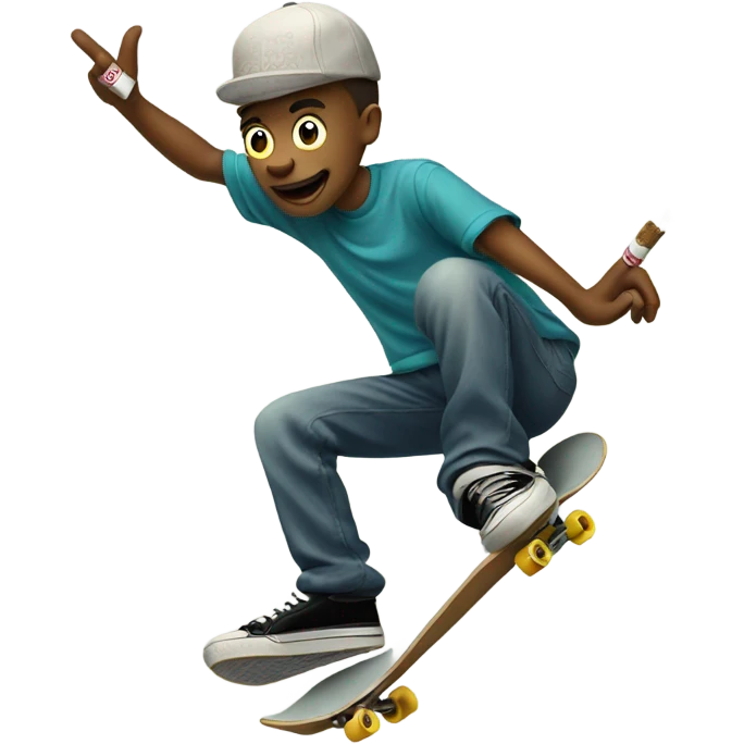 Skateboarding and smoking emoji