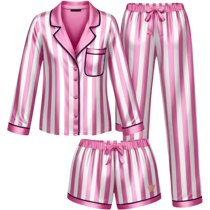 Striped pink and white silk Victoria’s Secret pajama set emoji