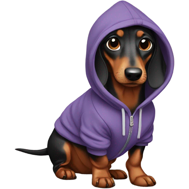  Doxie wearing a hoodie emoji