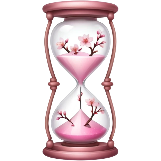 Pink pastel and white gradient Cherry Blossom hourglass emoji