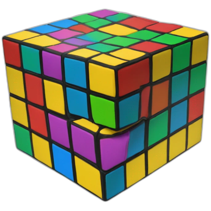 Cubo rubik resuelto 3x3 emoji